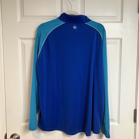 Peter Millar Crown Sport 1/4 Zip Long Sleeve Pullover Plaza Blue Mens Size XL - Picture 2 of 11